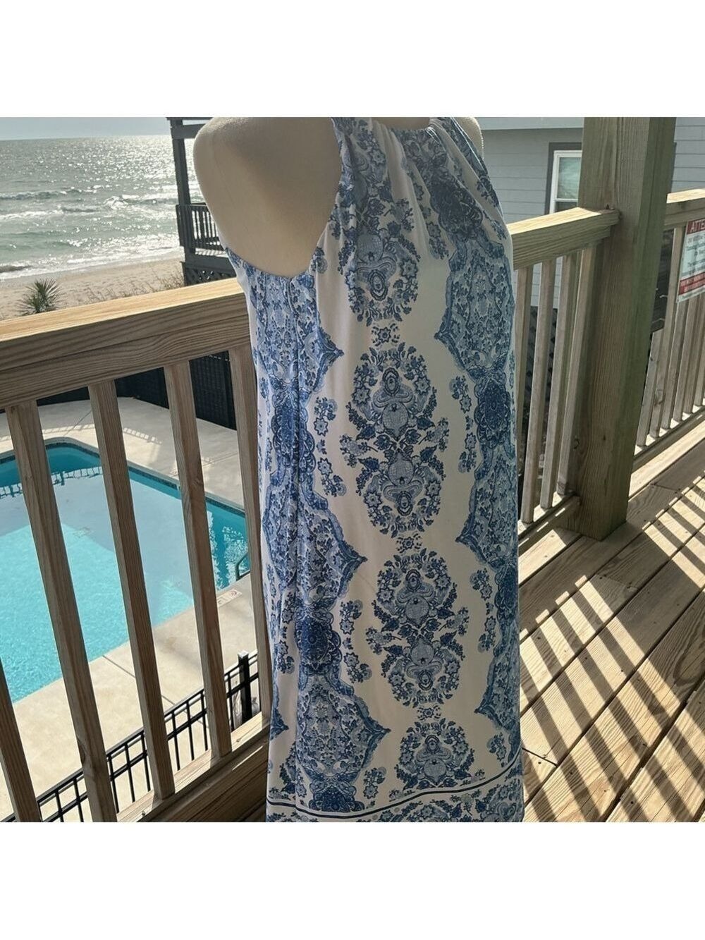 Soma Blue &  White Halter Bra Dress - Picture 4 of 13